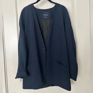 New without tag Madewell navy collarless blazer
